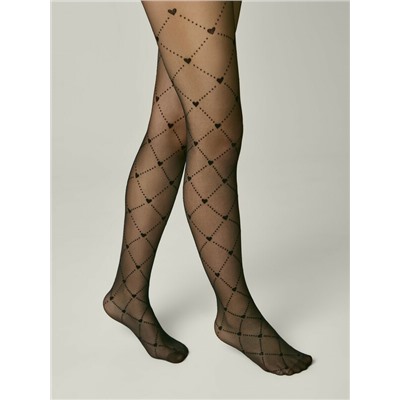 CONTE Колготки с геометрическим рисунком в сердечки ALICE