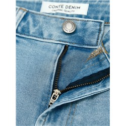 CONTE Голубые джинсы slim с эффектом потёртостей CON-940
