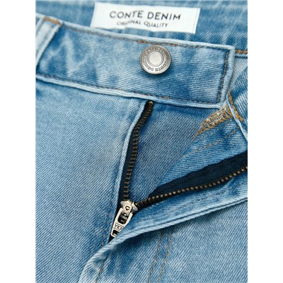 CONTE Голубые джинсы slim с эффектом потёртостей CON-940