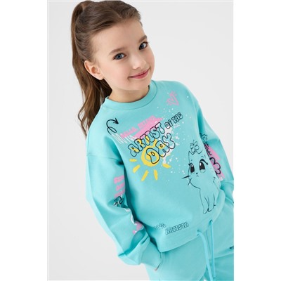 Комплект трикотажный для девочек: толстовка, брюки PLAYTODAY, 1243355