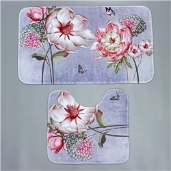 Коврики для ванной и туалета Доляна «Весна», 2 шт., 40×45 см, 45×75 см