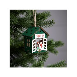 Ёлочная игрушка «Два снеговика», 8×7×6 см, 1 LED, от батареек, свечение тёплое белое