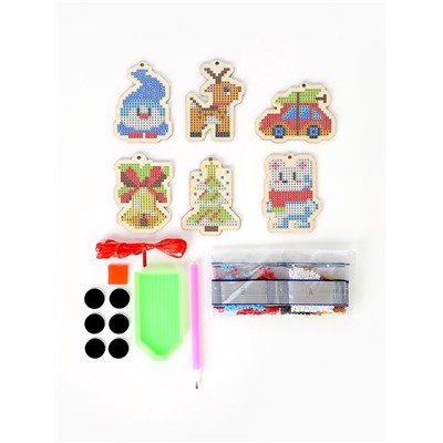 Алмазная мозаика «Сказочные мелочи» на подвеске 6 штук