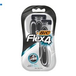 Станок для бритья одноразовый BiC Flex-4 Nano Tech (3шт) блистерная упаковка