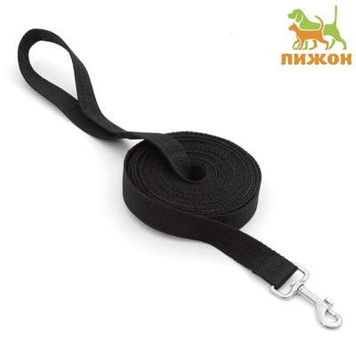 Поводок 5 м × 2.5 см, чёрный