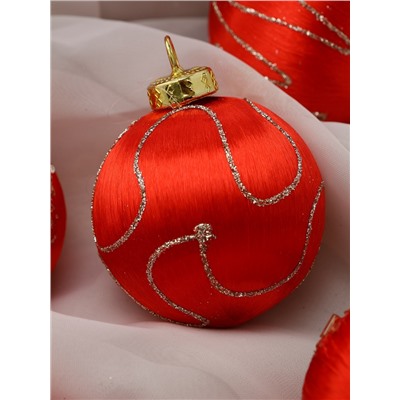 Ёлочные игрушки «Капризы зимы», шары новогодние, d=6 см, 12 шт., красный