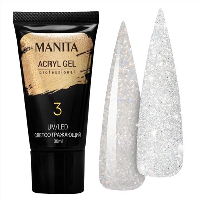 MANITA Акриловый гель для ногтей светоотражающий №03, 30 мл 22604
