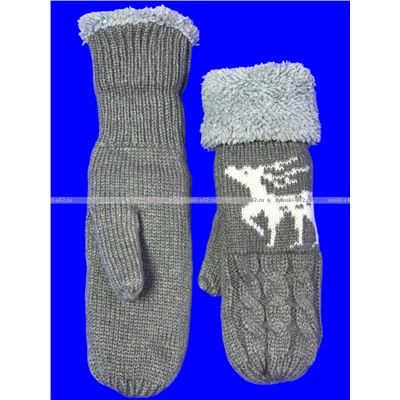 Варежки женские двойные внутри с мехом арт. А 116