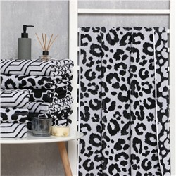 Полотенце махровое Этель Leopard, 70×130 см, 100% хлопок, 420 г/м², чёрное