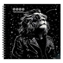 Скетчбук 195х195 мм 40л на спирали "ЛЕВ" 70457 Феникс