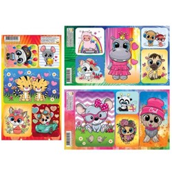 Наклейки  110х170 мм Зверюшки Нак71 Гранит