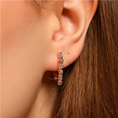 Серьги палочки ювелирная бижутерия коллекция "Дубай", покрытие позолота, вставка: фианиты, цвет: прозрачный, арт.213.571