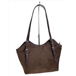 Женская сумка из искусственной замши, цвет шоколад