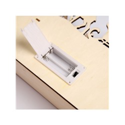 Светодиодная фигура «Новогодняя ночь» 24×17×6 см, дерево, батарейки AAAх2 (не в комплекте), свечение тёплое белое