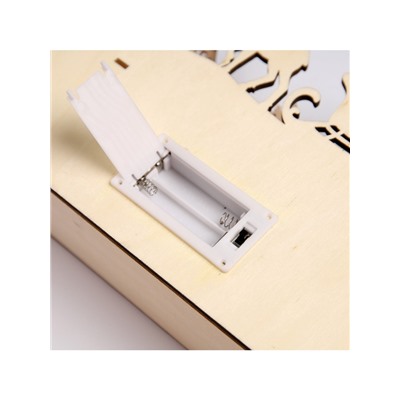 Светодиодная фигура «Новогодняя ночь» 24×17×6 см, дерево, батарейки AAAх2 (не в комплекте), свечение тёплое белое