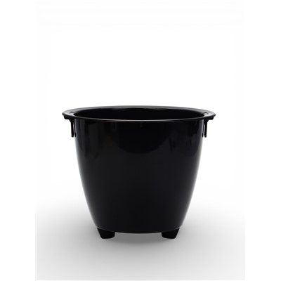 Кашпо для цветов со вставкой «Вдохновение», 5.7 л, d=23.5 см, белое/черное