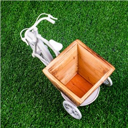 Фигурное кашпо для цветов «Велосипед Home & Garden», 26×12×18 см, дерево, пластик, белое