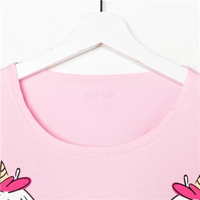 Пижама женская (футболка, шорты) KAFTAN Unicorns, размер 48-50