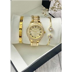 Подарочный набор для женщин часы, 2 браслета + коробка #22853322