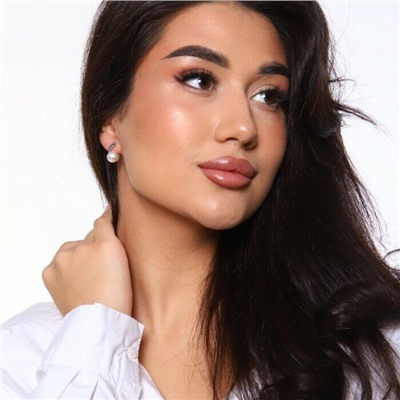 Серьги коллекция "Дубай" покрытие посеребрение, с иск. жемчугом, 37809, арт.947.291