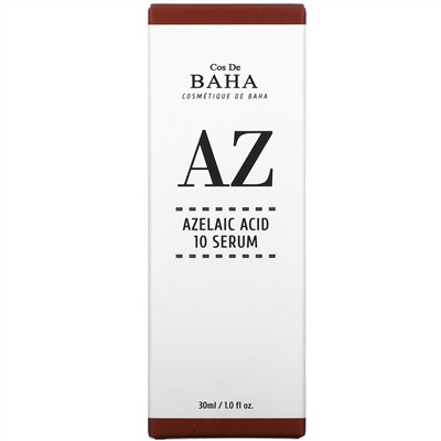 Cos De BAHA, AZ 10, сыворотка с азелаиновой кислотой, 30 мл (1 жидк. унция)