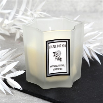 Свеча ароматическая в подсвечнике 7х7 см / B712 /уп 96/ (Белый)