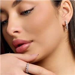 Комплект ювелирной бижутерии коллекция "Дубай" серьги и кольцо 19 р, покрытие позолота, вставка: фианиты, цвет: прозрачный, арт.216.468-19