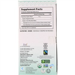 Organic India, чай с тулси и перечной мятой, без кофеина, 18 пакетиков, 30,6 г (1,08 унции)