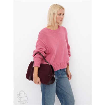 Сумка женская кожаная 1155VG wine purple  Vitelli Grassi