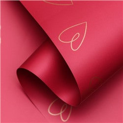 Пленка для цветов и букетов, 57±1 см ×10 м, красный, 65 мкм