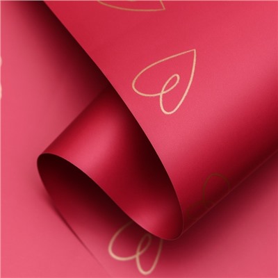 Пленка для цветов и букетов, 57±1 см ×10 м, красный, 65 мкм