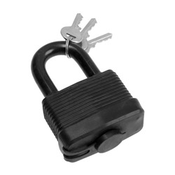 Замок навесной LOCKLAND, 65 мм, влагозащищенный, короткая дужка, 2 ключа, цвет черный