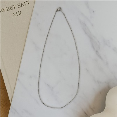 Цепочка тонкая на шею ювелирная бижутерия коллекция "Дубай" покрытие посеребрение, арт.007.173