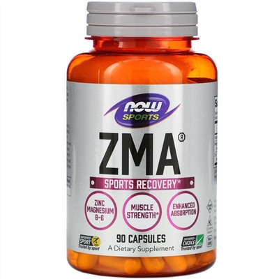 Now Foods, Sports, ZMA, восстановление после занятий спортом, 90 капсул