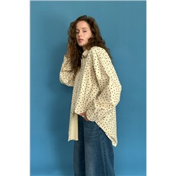 Рубашка женская  HUG077/10/Бежевый, черный