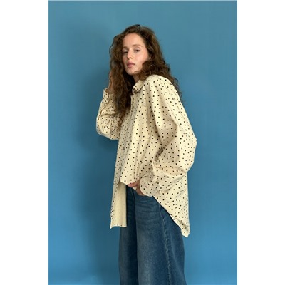 Рубашка женская  HUG077/10/Бежевый, черный