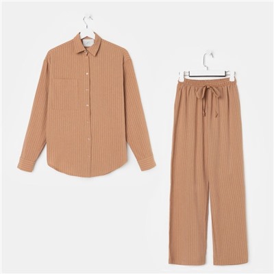 Костюм женский (рубашка, брюки) MIST, размер 40-42, цвет охра