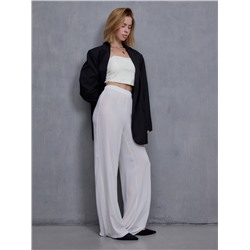 Брюки женские палаццо из шифона MINAKU: Casual Collection, белые, размер 50