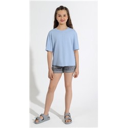 Фуфайка (футболка) для девочки Гретта-4 (Светло-голубой)