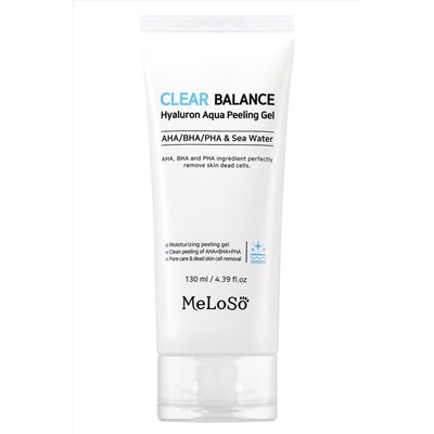 MeLoSo Пилинг-гель для лица с AHA/BHA/PHA кислотами и морской водой / Clear Balance Hyaluron Aqua Peeling Gel, 130 мл KRISTALLER, 1111111