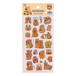 Наклейки объемные 1 лист 9,5х22 см Капибарка 4 Р22072-1 (Ткн1000-23) Гранит