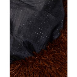 Лежанка для собак и кошек, длинный мех, 80×80×25 см, коричневая