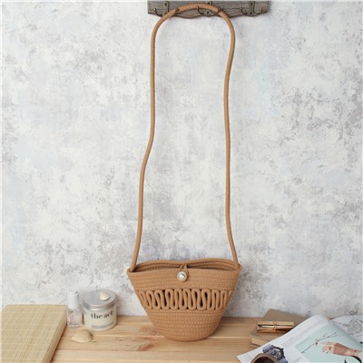 Сумка плетеная 21x15x9 / DW-10 /уп 100/коричневая