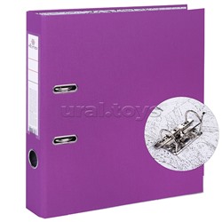 Папка с арочным механизмом A4 50 мм PP разобранная, металлическая окантовка, запечатка форзаца, наварной карман с этикеткой, фиолетовая