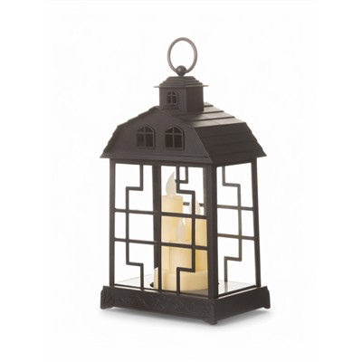 Светодиодная свеча в подсвечнике RISALUX «Дом со свечами», LED-ночник, 1.5 Вт, 3×ААА, 11×18×30 см