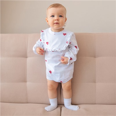 Боди детское с рюшами MINAKU, рост 80-86 см, молочное