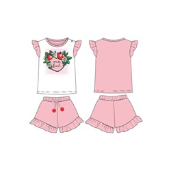 Комплект детский трикотажный для девочек: фуфайка (футболка), шорты