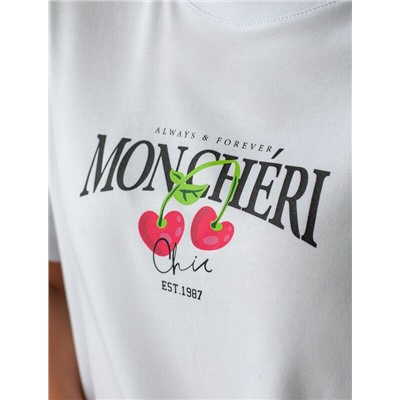 Футболка с принтом свободная эластичная из премиального хлопка