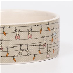 Миска керамическая «Кроличьи игрушки» 300 мл, 11.5×5 см, бело-серая