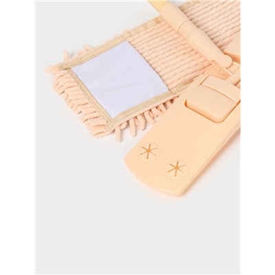 Швабра для мытья пола плоская Доляна, телескопическая ручка, насадка букля, 43×14×124 см